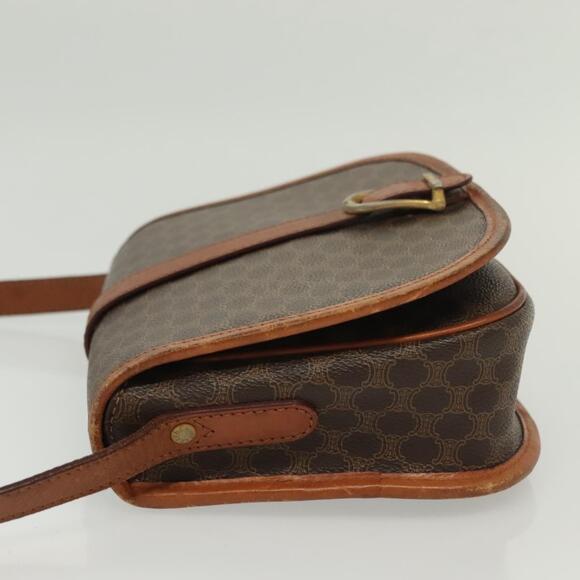 CELINE Macadam Canvas Shoulder Bag Pvc Leather Brown Gold - Picture 5 of 12